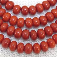 natural coral rondelle beads, approx 5x7mm