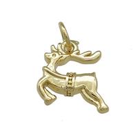 Copper Reindeer Charms Pendant Christmas Gold Plated, approx 10-11mm