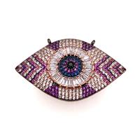 copper Eye pendant pave zircon, rose gold, approx 25-40mm