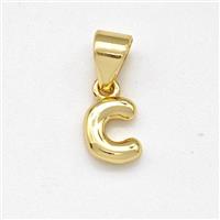 Copper Letter-C Pendant Gold Plated, approx 6-7mm