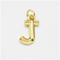 Copper Letter-J Pendant Gold Plated, approx 9-12.5mm