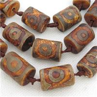 Tibetan Agate column beads, eye, approx 16-22mm