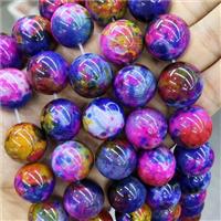 Natural Agate Beads Multicolor Dye Smooth Round, approx 20mm dia