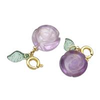 Natural Amethyst Flower Pendant Purple Carved, approx 5-7mm, 12-13mm