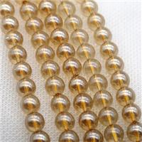 round Crystal Glass Beads, gold champagne, approx 8mm dia