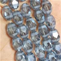 grayBlue Crystal Glass Beads Faceted Barrel, approx 10x14mm, 50pcs per st