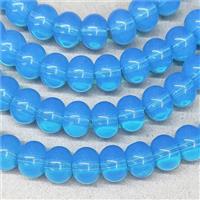 Blue Jadeite Glass Rondelle Beads, approx 10mm, 50pcs per st