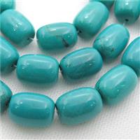 blue Sinkiang Turquoise barrel beads, approx 13x18mm