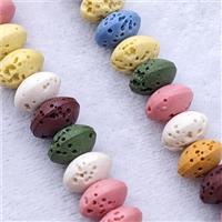 Lava Rondelle Beads Smooth Mixed, approx 8mm