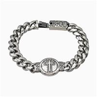 304 Stainless Steel Bracelet Cross Antique Silver, approx 22-45mm, 14-45mm, 13mm, 21cm length