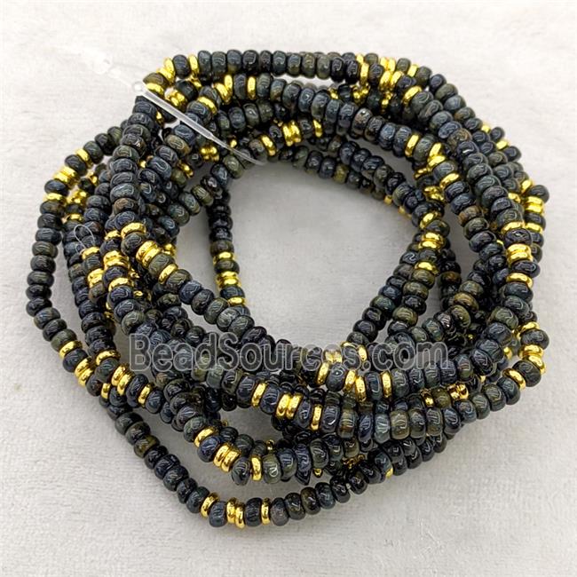 Natural Green Kambaba Jasper Bracelets Stretchy Rondelle