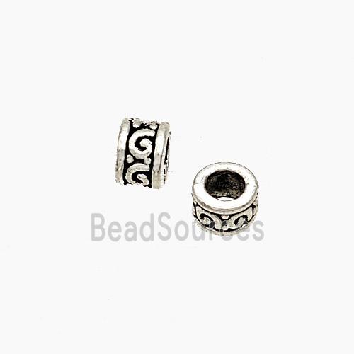 Tibetan Style Alloy Heishi Spacer Beads Large Hole Antique Silver