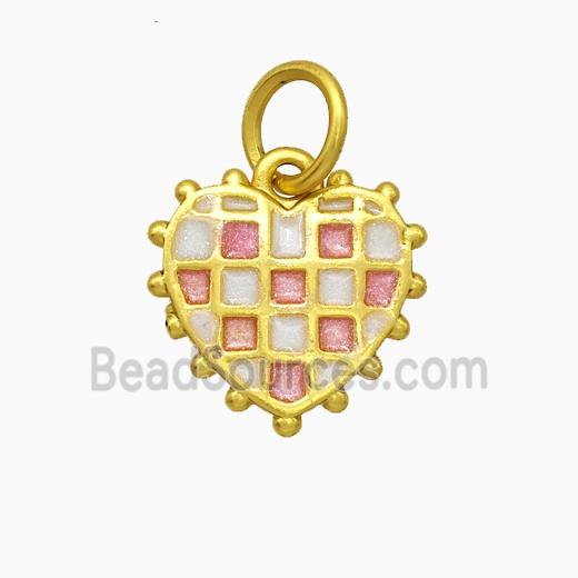 Copper Heart Pendant Painted Gold Plated