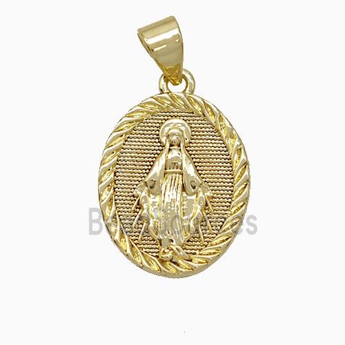 Copper Virgin Mary Pendant Gold Plated
