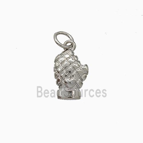 Copper Glove Pendant Platinum Plated