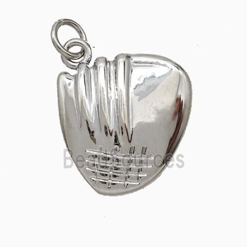 Baseball Gloves Charms Copper Pendant Sports Platinum Plated