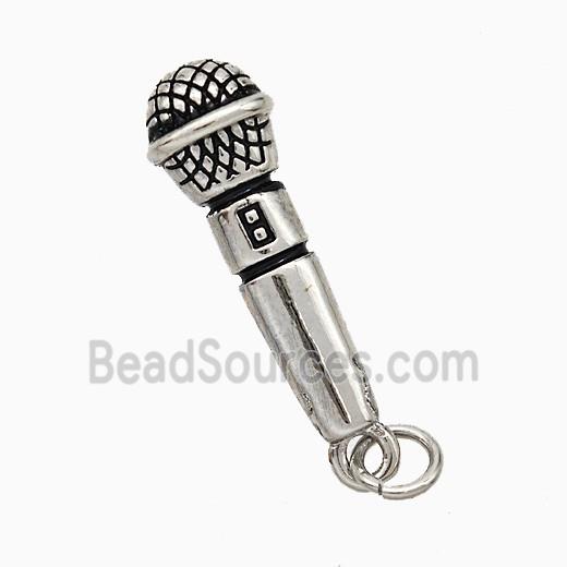 Microphone Charms Copper Pendant Antique Silver
