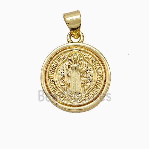 Saint Jude Charms Copper Pendant Gold Plated