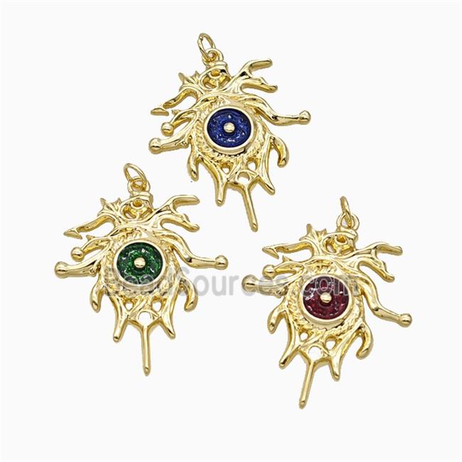 Copper Sun Pendant Painted Gold Plated Mixed