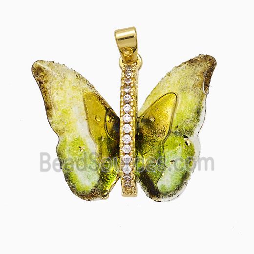 Acrylic Butterfly Pendant Copper Gold Plated