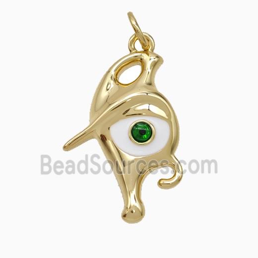 Copper Evil Eye Pendant Enamel Gold Plated