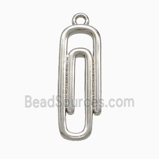 Copper Paperclip Pendant Platinum Plated