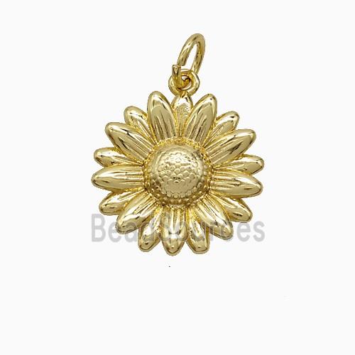 Copper Sunflower Pendant Gold Plated