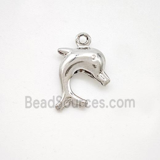 Copper Dolphin Pendant Platinum Plated