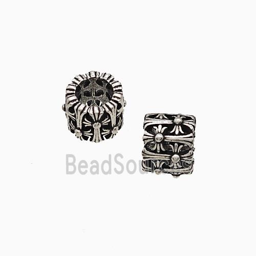 Copper Tube Beads Large Hole Antique Silver