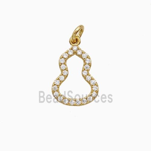 Copper Gourd Pendant Pave Zirconia Gold Plated