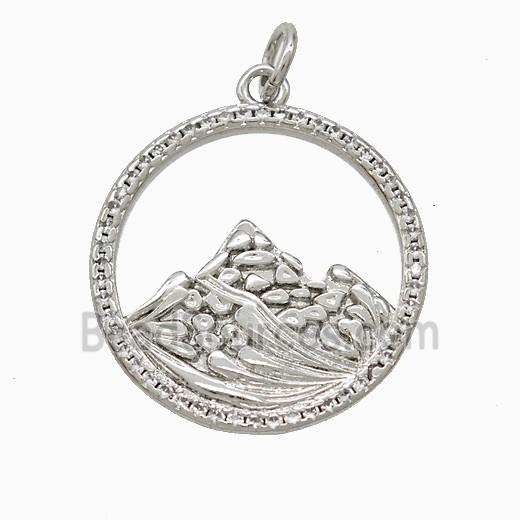 Copper Mountain Pendant Pave Zirconia Platinum Plated