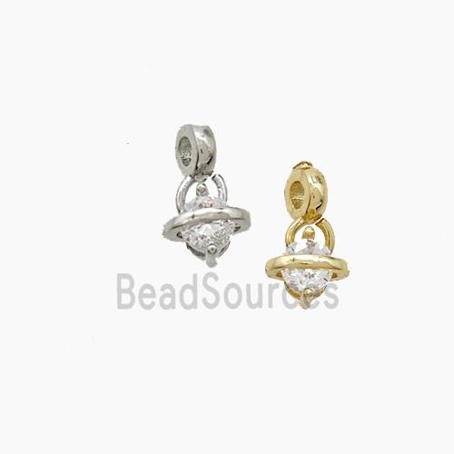 Copper Planet Pendant Pave Zirconia Mixed