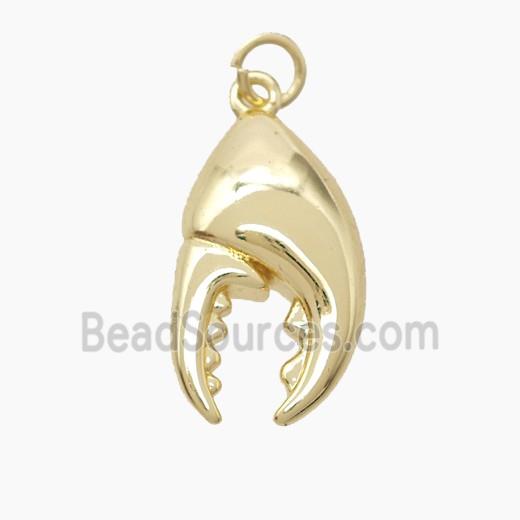 Crab Claw Charms Copper Pendant Gold Plated