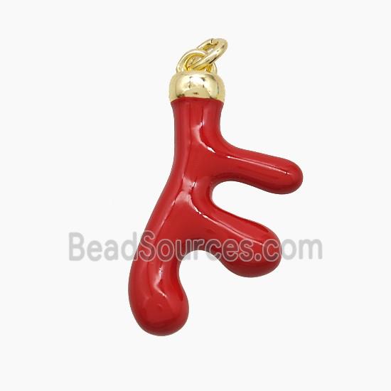 Enamel Copper Pendant, Gold Plated