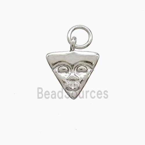 Copper Pizza Face Pendant Platinum Plated