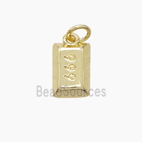 Copper 999 Bullion Nugget Pendant Gold Plated