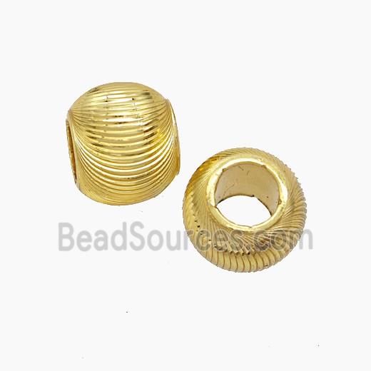 Copper Round Beads Large Hole Gold Plated