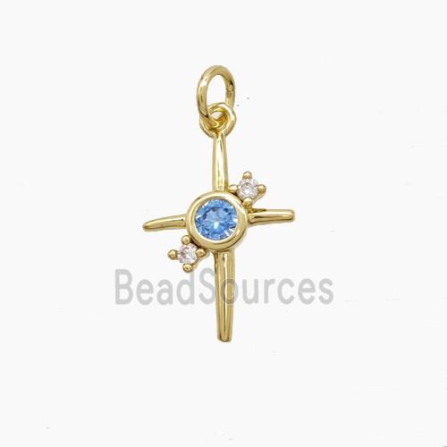 Copper Northstar Pendant Pave Zirconia Gold Plated