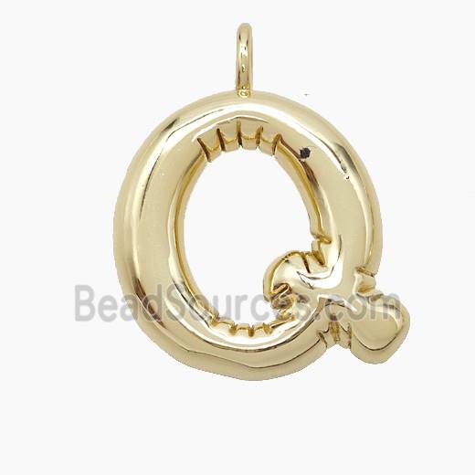 Copper Letter-Q Pendant Gold Plated