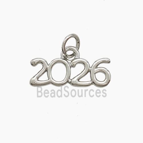 Copper 2026 Pendant Platinum Plated