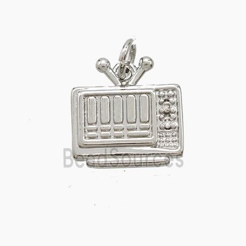 Copper Television Pendant Pave Zirconia Platinum Plated