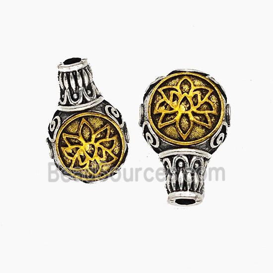 Tibetan Style Copper Guru Beads Antique Silver Gold