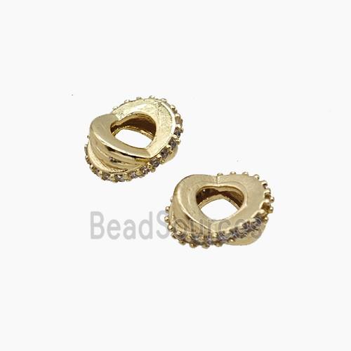 Copper Beads Pave Zirconia Gold Plated