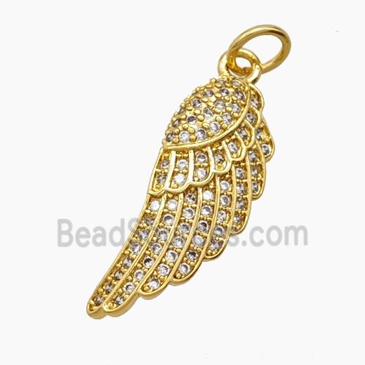 Copper Pendant Pave Zircon, Gold Plated