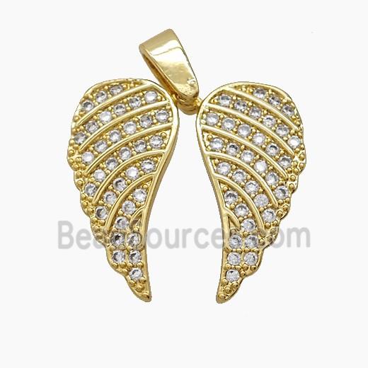 Copper Pendant Pave Zircon, Gold Plated