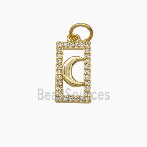 Copper Pendant Pave Zircon, Gold Plated