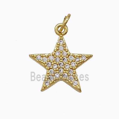 Copper Pendant Pave Zircon, Gold Plated