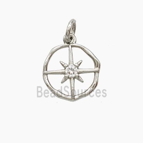 Copper Pendant Pave Zircon, Gold Plated
