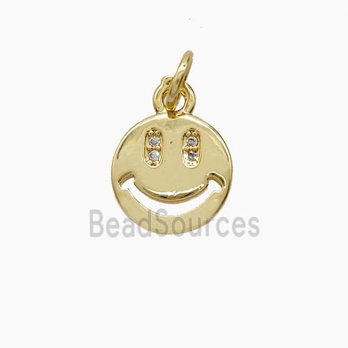 Copper Pendant Pave Zircon, Gold Plated