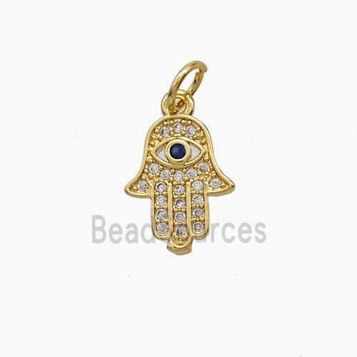 Copper Pendant Pave Zircon, Gold Plated